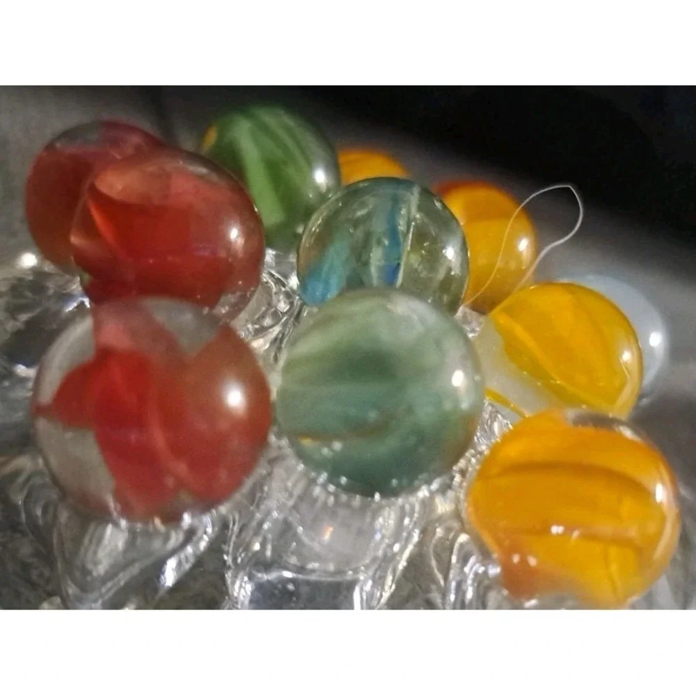 Lot Of 11 Estate‎ Sale Marbles Mixed Color Cats Eyes